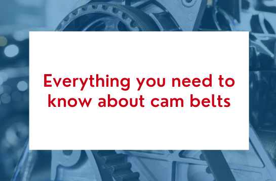 Text reads: everything you need to know about cam belts