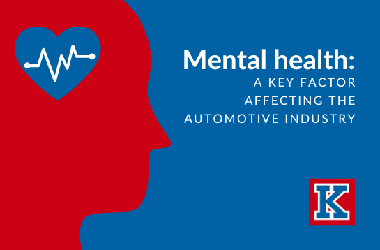Image reads 'Mental health: a key factor affecting the automotive industry'