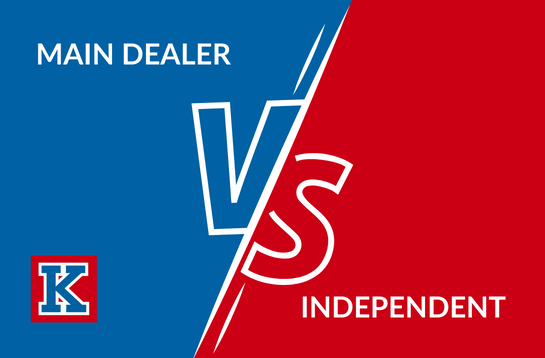 Text reads" 'Main dealer vs independent'