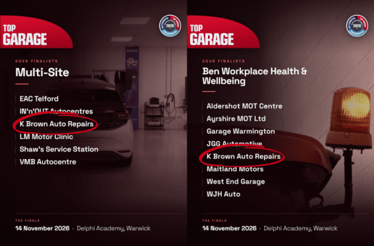 Top Garage Awards Finalists K Brown Auto Repairs